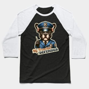 French Bulldog Police Baseball T-Shirt